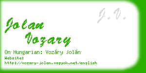 jolan vozary business card