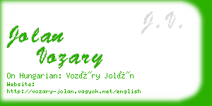 jolan vozary business card